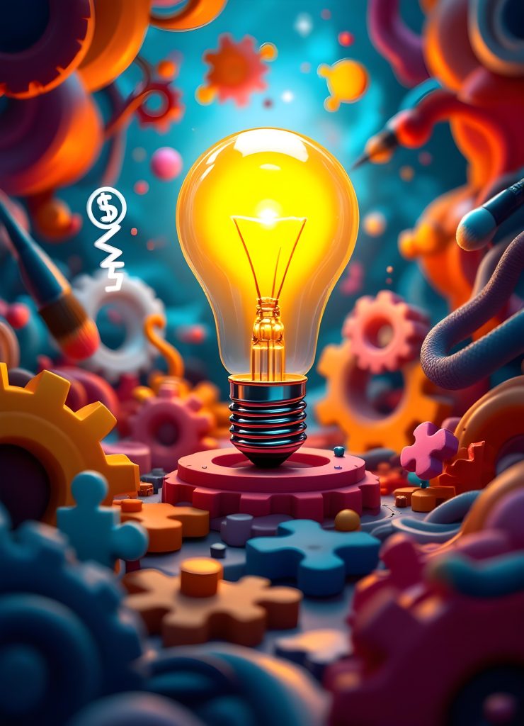 Unlocking Creative Thinking Module - Person thinking creatively with lightbulb ideas